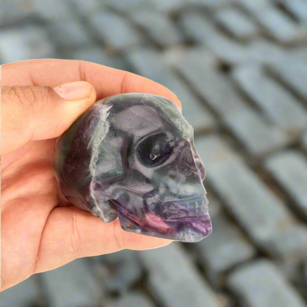 Fluorite Skull: Vibrant Clarity & Mystical Energy