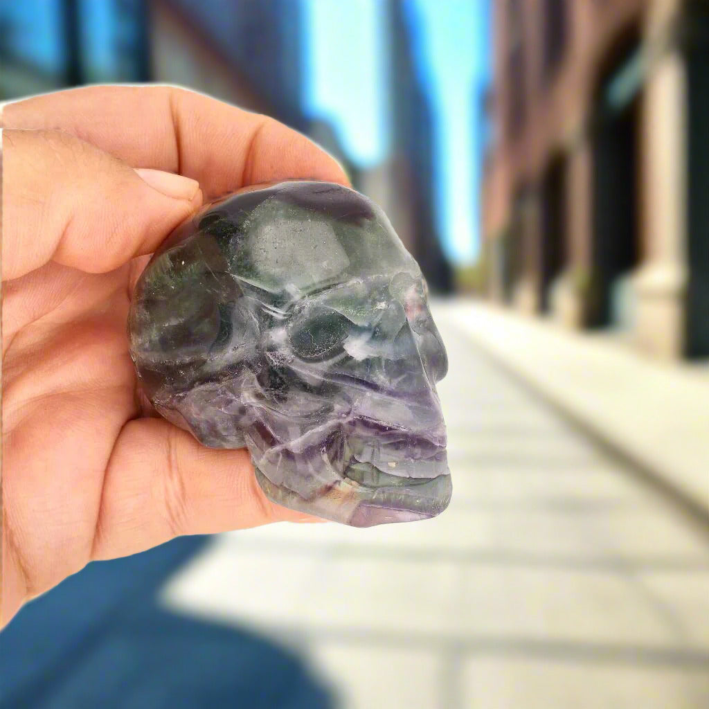 Crystal Wisdom: Hand-Carved Fluorite Skull