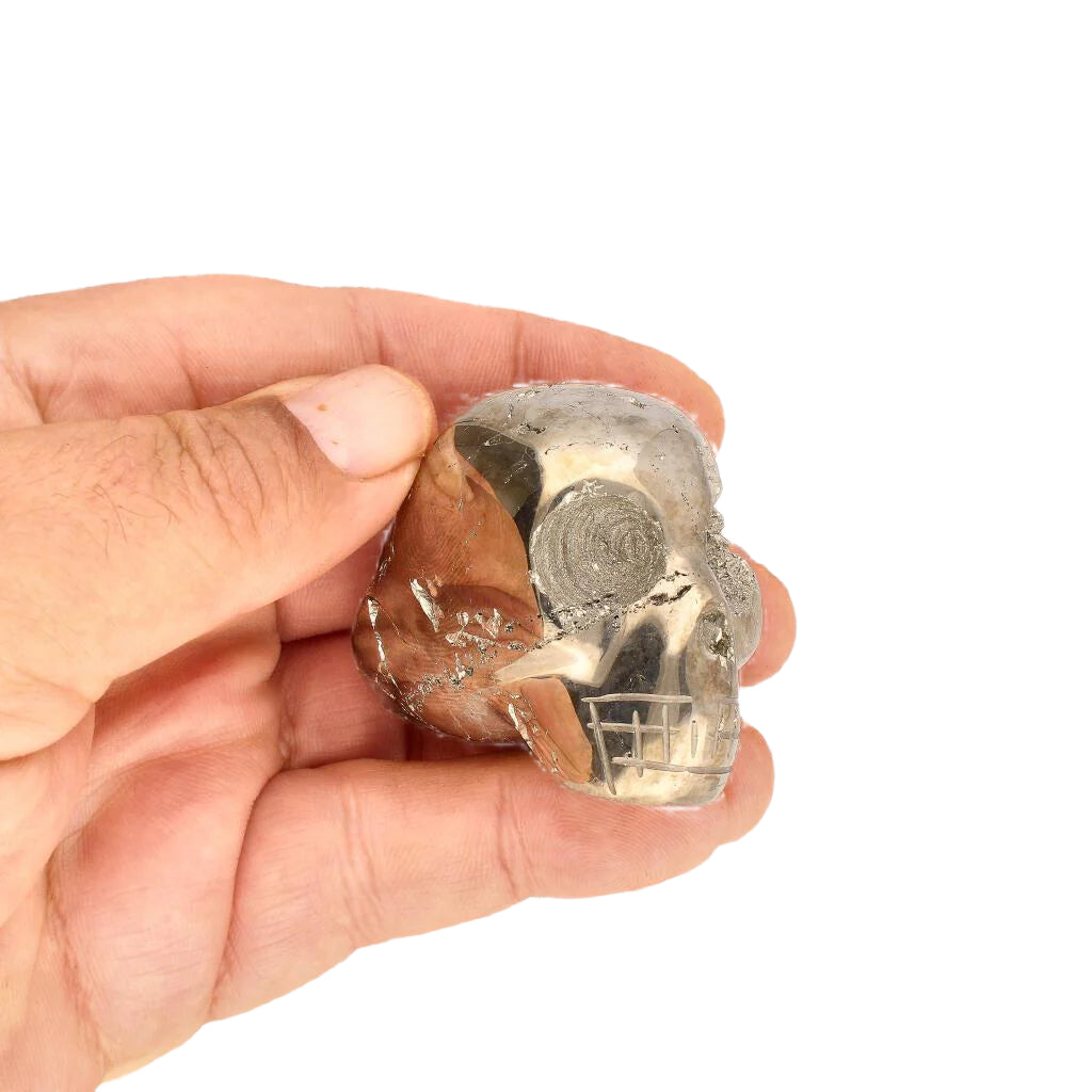 Mystical Pyrite Carved Skull: A Unique Fusion of Power & Protection