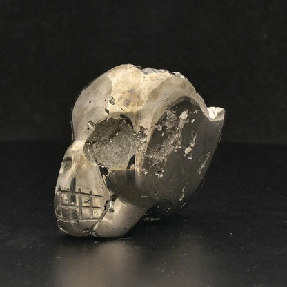 Unique Pyrite Carved Skull: Protection, Prosperity, and Ancient Magic