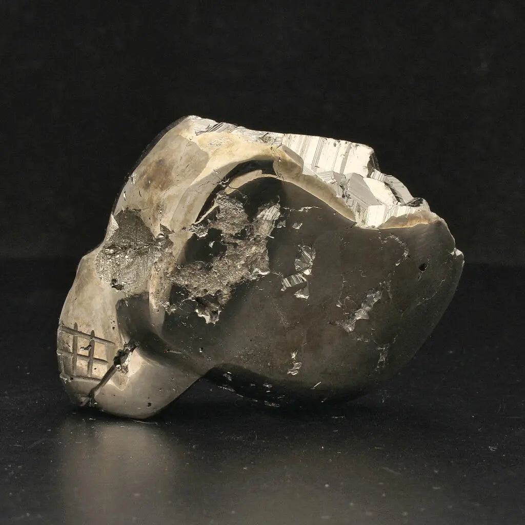 Unique Pyrite Carved Skull: Protection, Prosperity, and Ancient Magic