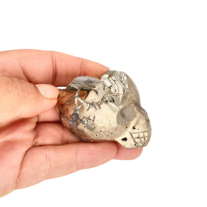 Unique Pyrite Carved Skull: Protection, Prosperity, and Ancient Magic