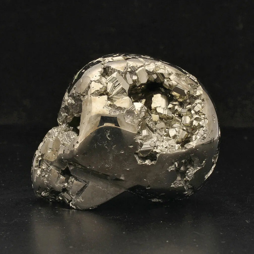 Crystal Skull of Abundance: Polished & Rough Pyrite Masterpiece