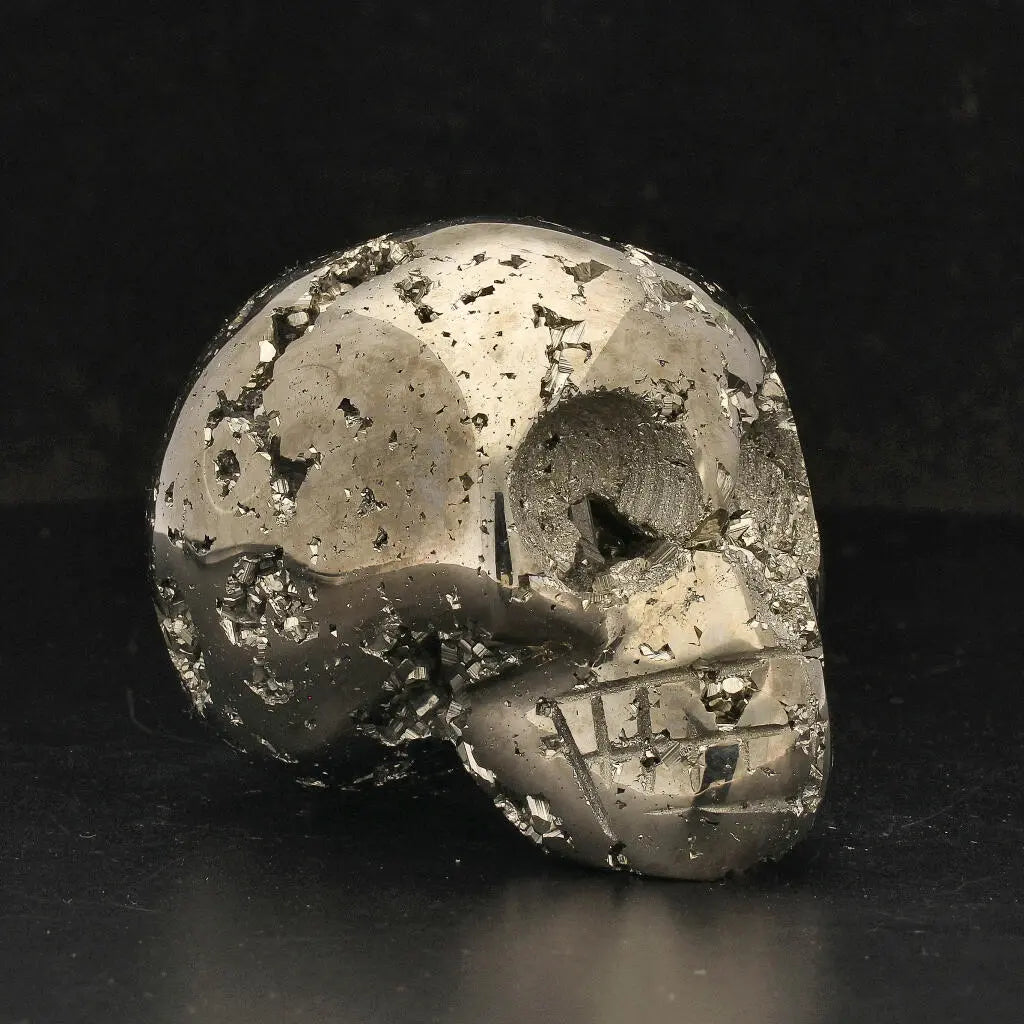 Crystal Skull of Abundance: Polished & Rough Pyrite Masterpiece