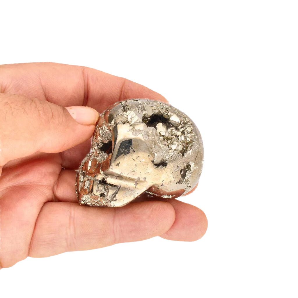 Crystal Skull of Abundance: Polished & Rough Pyrite Masterpiece