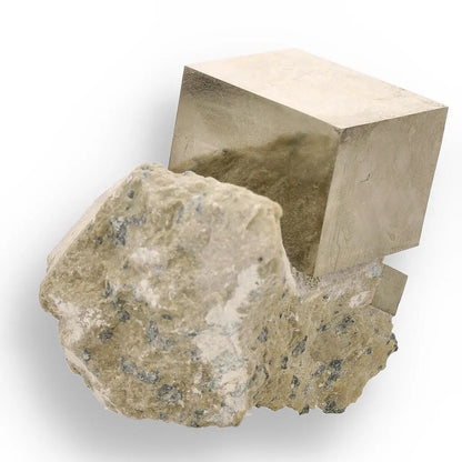 Natural Pyrite Cube – Stunning Metallic Luster in Original Matrix