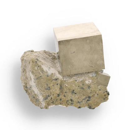 Natural Pyrite Cube – Stunning Metallic Luster in Original Matrix