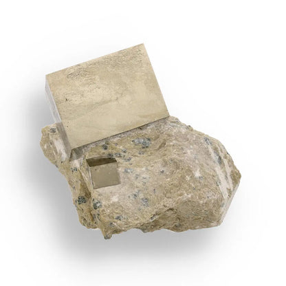 Natural Pyrite Cube – Stunning Metallic Luster in Original Matrix