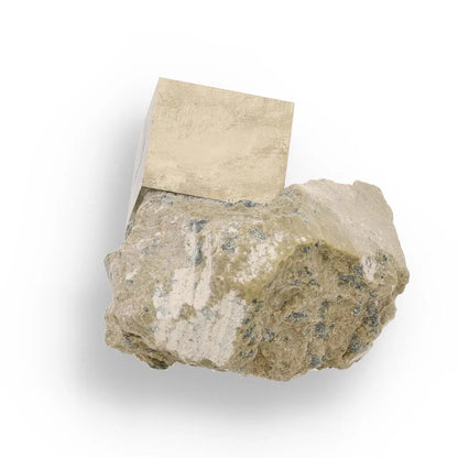 Natural Pyrite Cube – Stunning Metallic Luster in Original Matrix