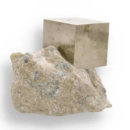 Natural Pyrite Cube – Authentic Spanish Treasure with Exposed Crystal