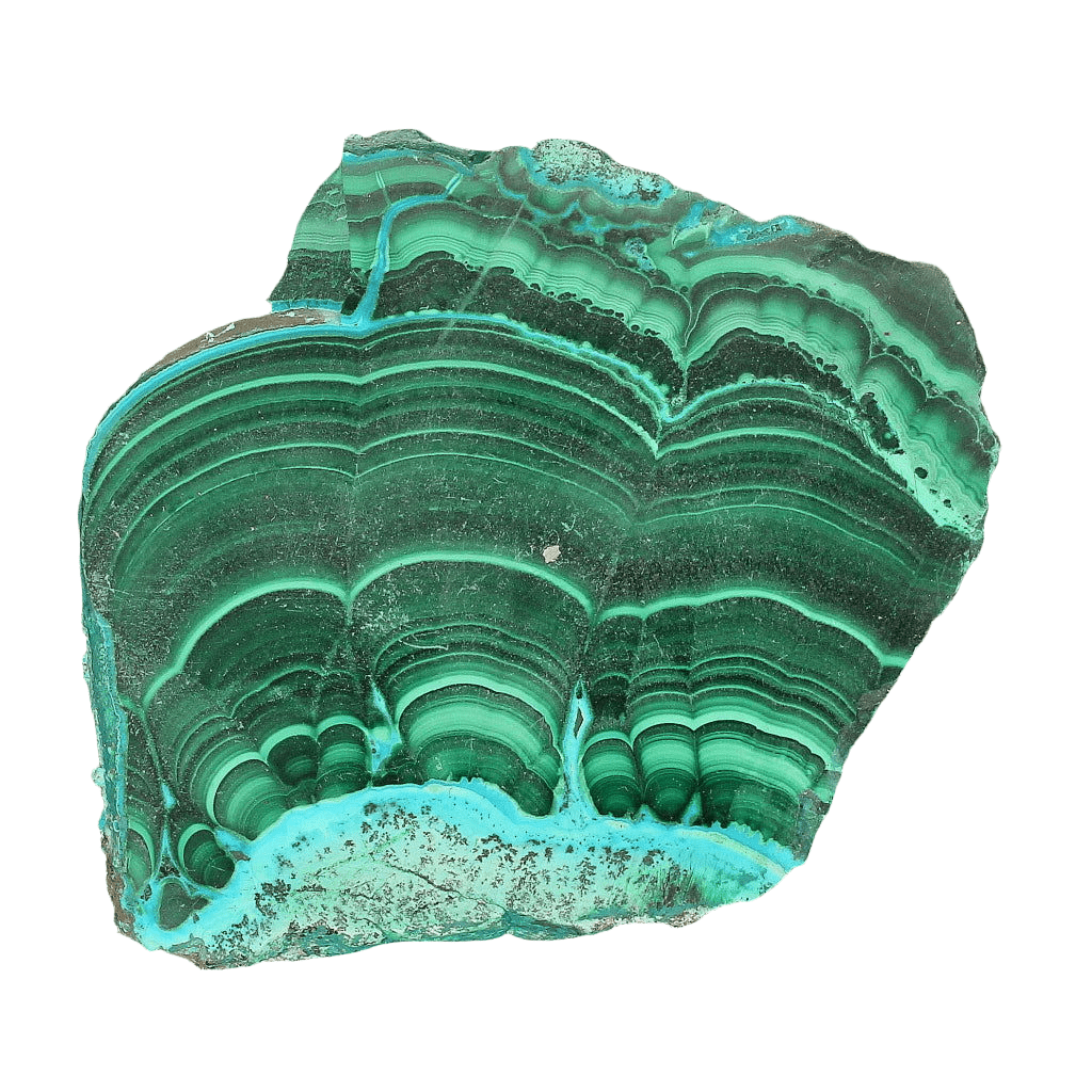 Buy your Banded Malachite Slice With Chrysocolla (Malacholla) online now or in store at Forever Gems in Franschhoek, South Africa