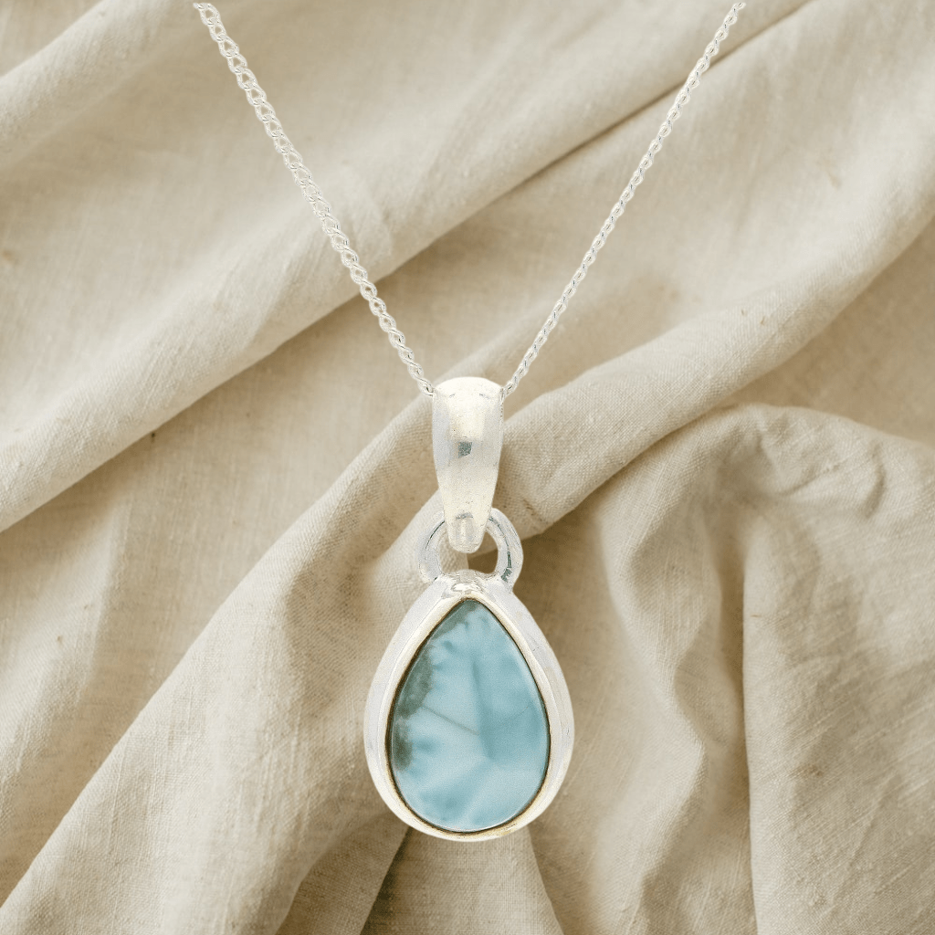 Buy your Enchanted Echoes: Larimar Sterling Silver Necklace online now or in store at Forever Gems in Franschhoek, South Africa