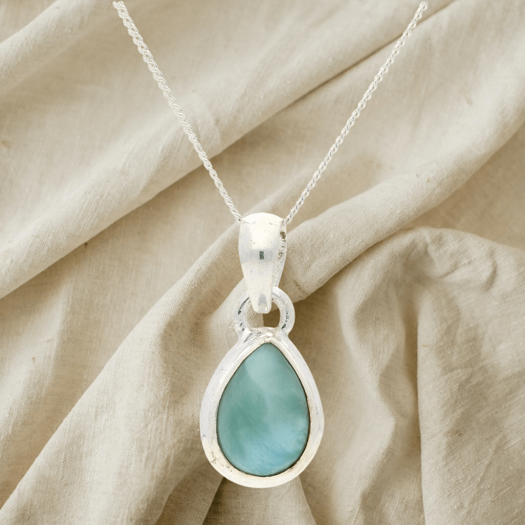 Buy your Enchanted Echoes: Larimar Sterling Silver Necklace online now or in store at Forever Gems in Franschhoek, South Africa