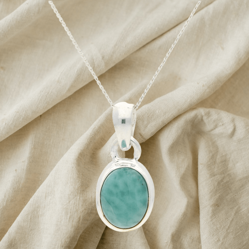 Buy your Enchanted Echoes: Larimar Sterling Silver Necklace online now or in store at Forever Gems in Franschhoek, South Africa