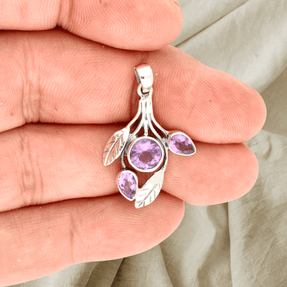 Buy your Leafy Charms: Amethyst Sterling Silver Pendant online now or in store at Forever Gems in Franschhoek, South Africa