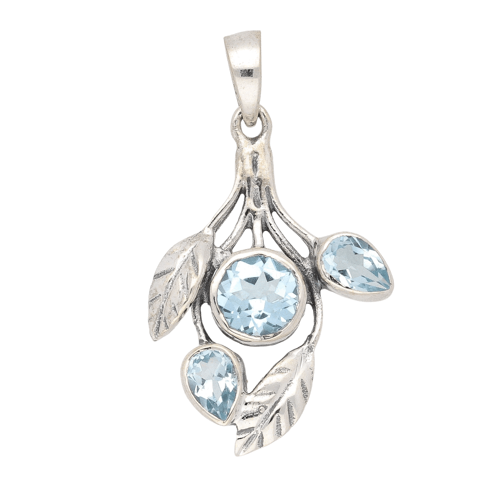 Buy your Leafy Charms: Blue Topaz Sterling Silver Pendant online now or in store at Forever Gems in Franschhoek, South Africa