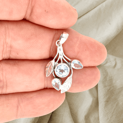 Buy your Leafy Charms: Blue Topaz Sterling Silver Pendant online now or in store at Forever Gems in Franschhoek, South Africa