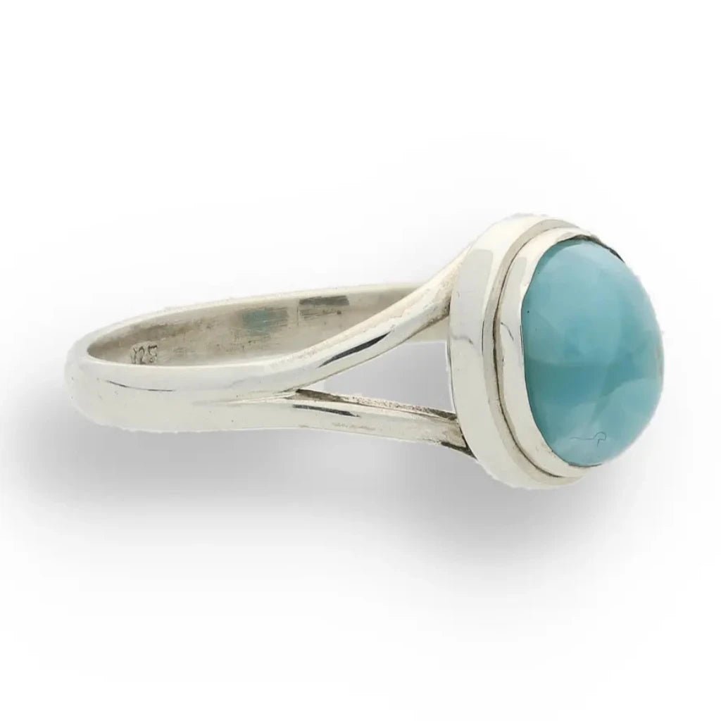 Buy your Oceanic Embrace: Oval Larimar Sterling Silver Ring online now or in store at Forever Gems in Franschhoek, South Africa