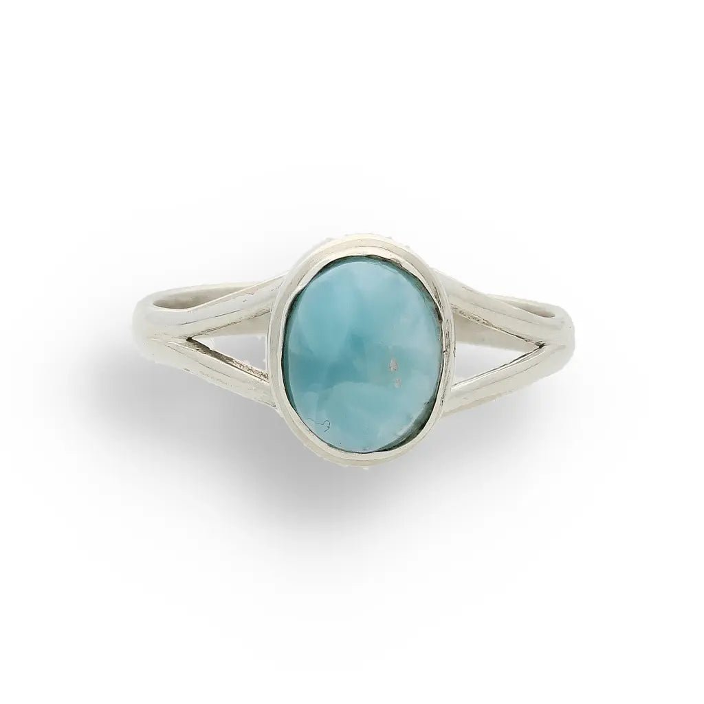 Buy your Oceanic Embrace: Oval Larimar Sterling Silver Ring online now or in store at Forever Gems in Franschhoek, South Africa