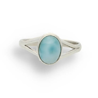 Buy your Oceanic Embrace: Oval Larimar Sterling Silver Ring online now or in store at Forever Gems in Franschhoek, South Africa