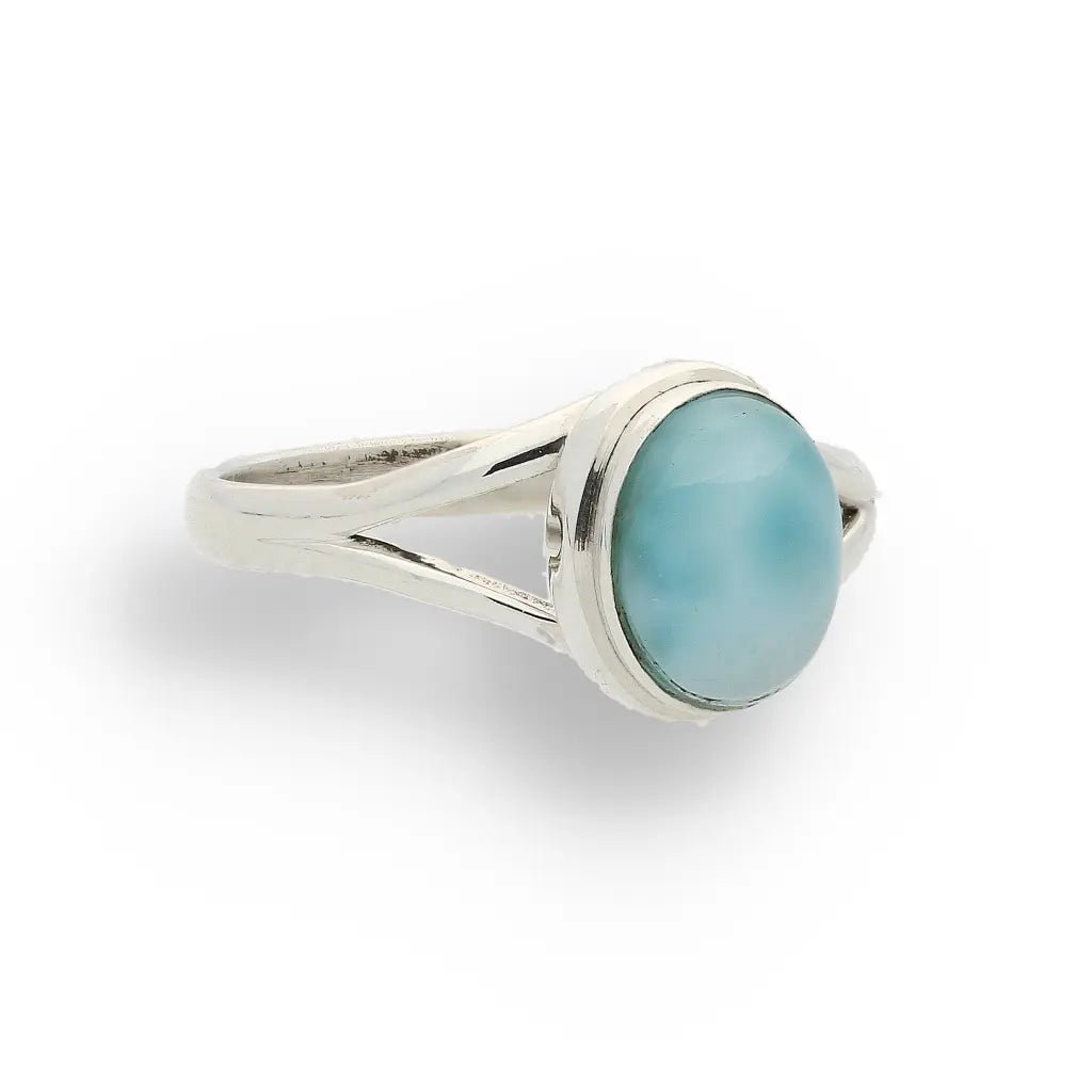 Buy your Oceanic Embrace: Oval Larimar Sterling Silver Ring online now or in store at Forever Gems in Franschhoek, South Africa