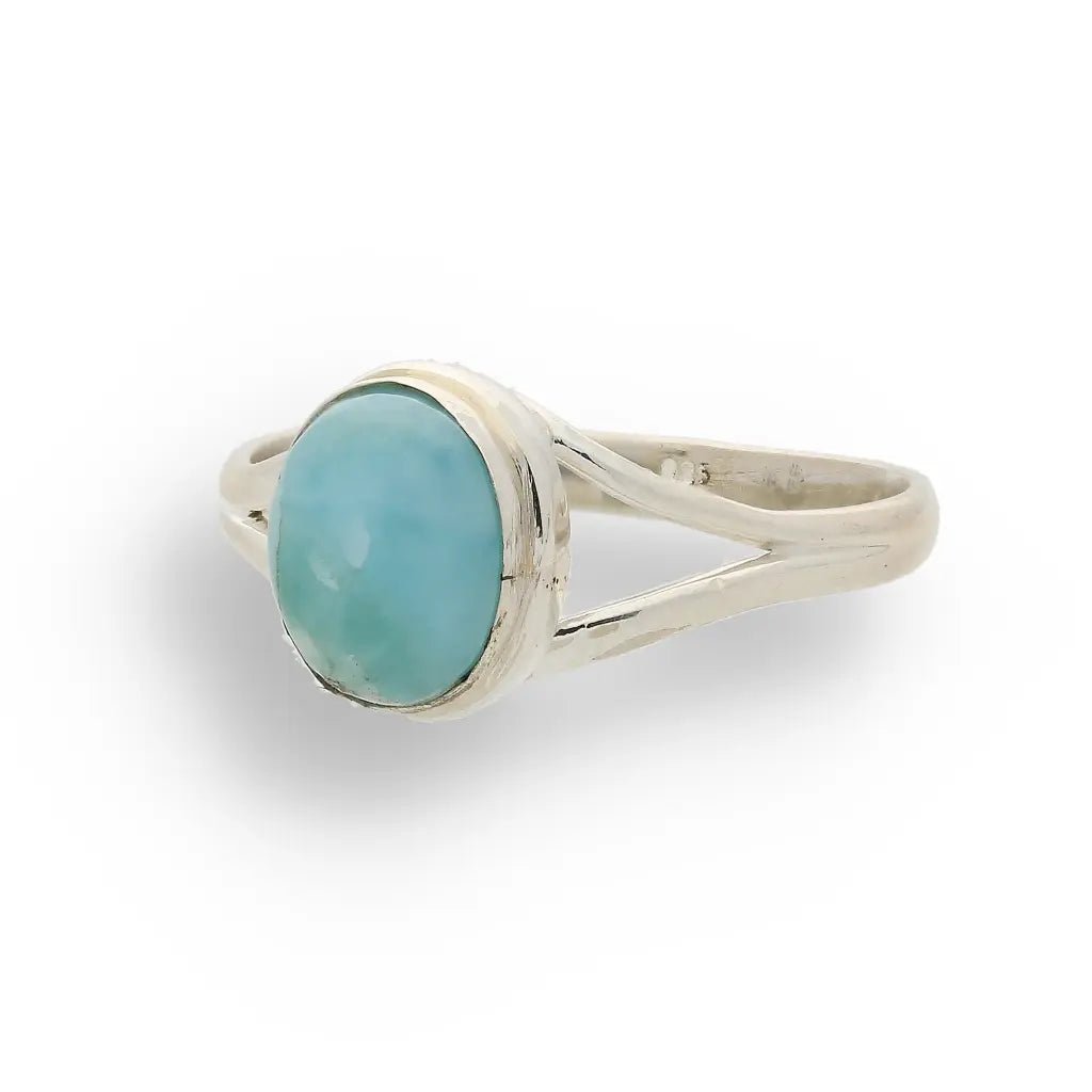 Buy your Oceanic Embrace: Oval Larimar Sterling Silver Ring online now or in store at Forever Gems in Franschhoek, South Africa