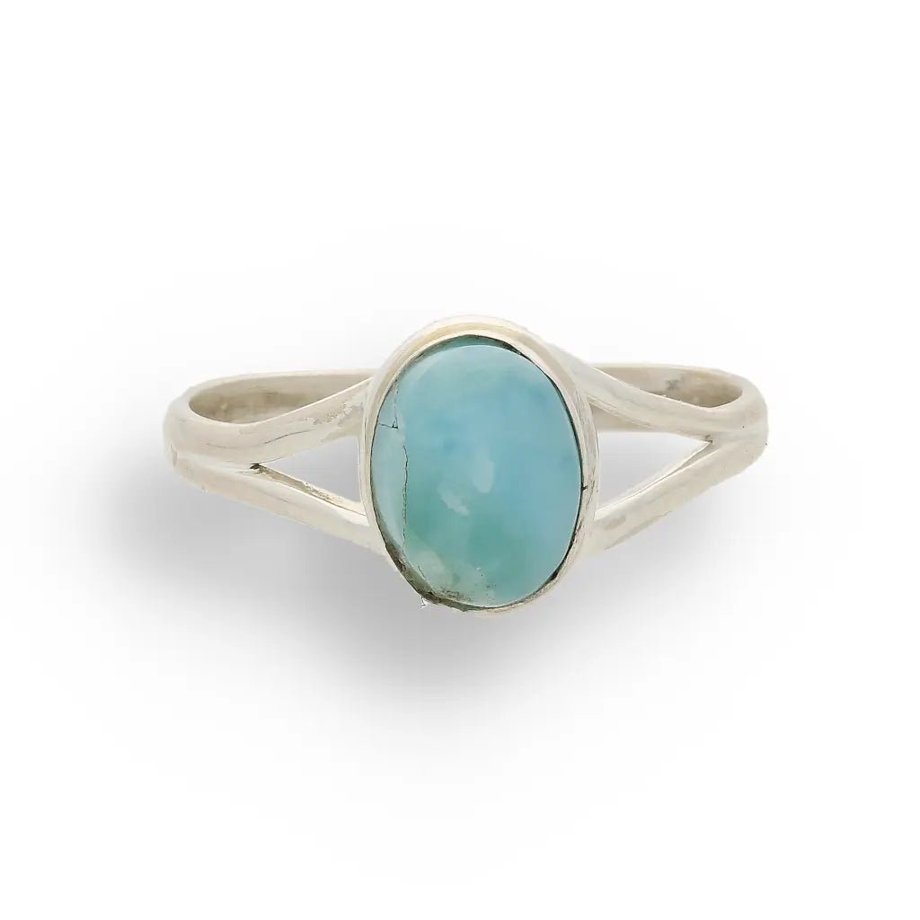 Buy your Oceanic Embrace: Oval Larimar Sterling Silver Ring online now or in store at Forever Gems in Franschhoek, South Africa