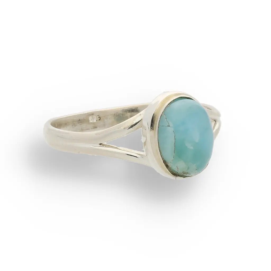 Buy your Oceanic Embrace: Oval Larimar Sterling Silver Ring online now or in store at Forever Gems in Franschhoek, South Africa