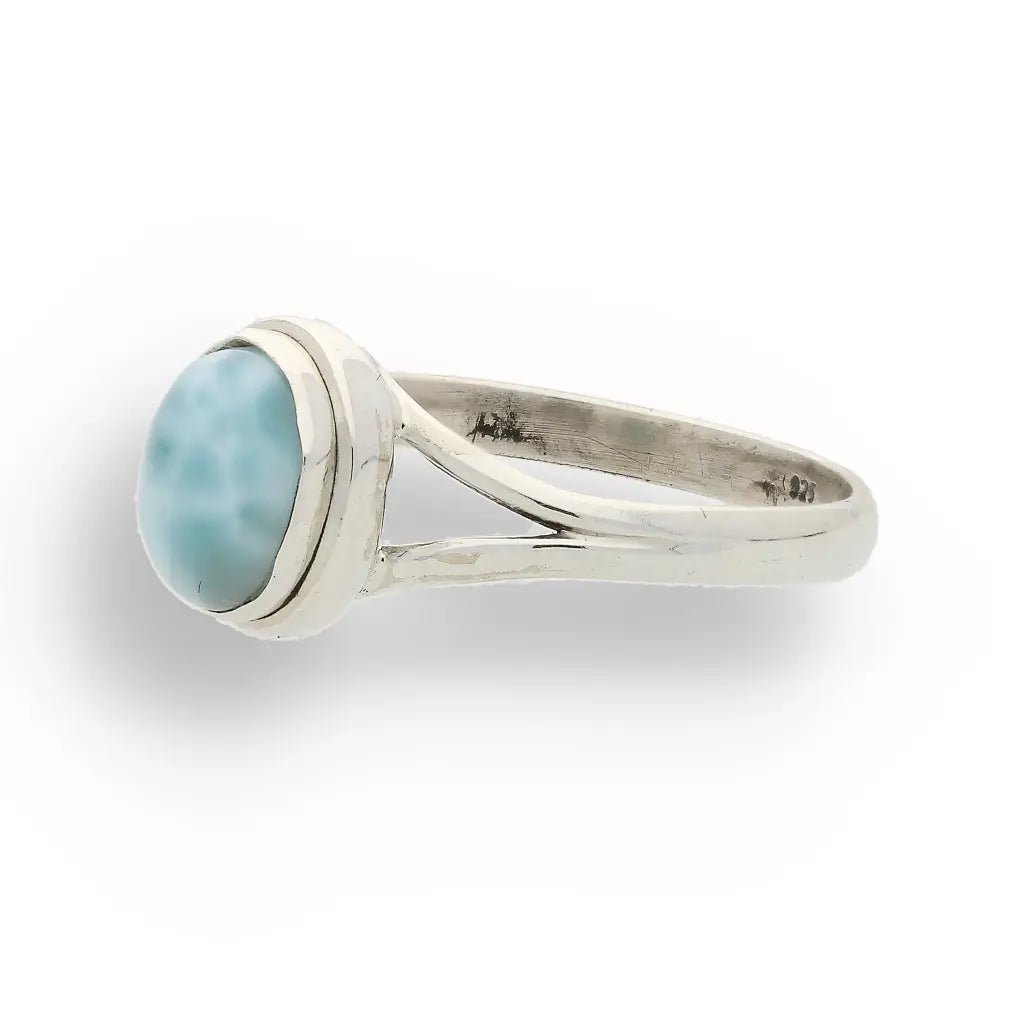 Buy your Oceanic Embrace: Oval Larimar Sterling Silver Ring online now or in store at Forever Gems in Franschhoek, South Africa