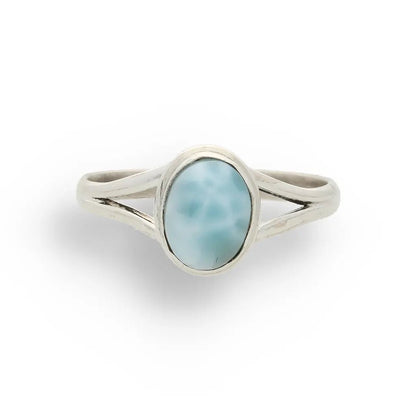 Buy your Oceanic Embrace: Oval Larimar Sterling Silver Ring online now or in store at Forever Gems in Franschhoek, South Africa