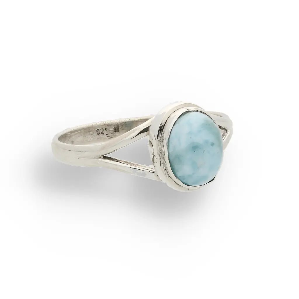 Buy your Oceanic Embrace: Oval Larimar Sterling Silver Ring online now or in store at Forever Gems in Franschhoek, South Africa