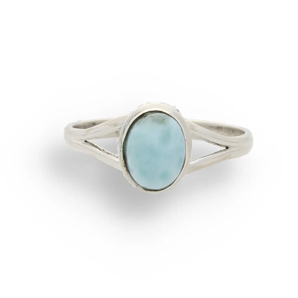 Buy your Oceanic Embrace: Oval Larimar Sterling Silver Ring online now or in store at Forever Gems in Franschhoek, South Africa