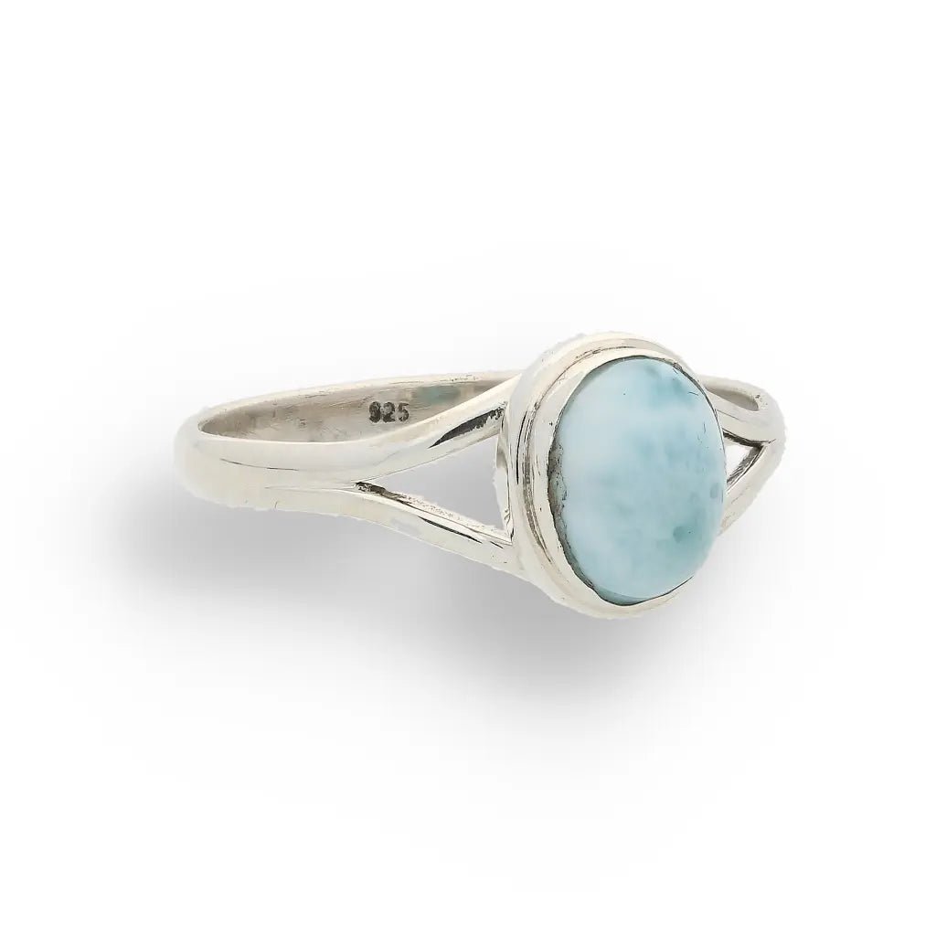 Buy your Oceanic Embrace: Oval Larimar Sterling Silver Ring online now or in store at Forever Gems in Franschhoek, South Africa