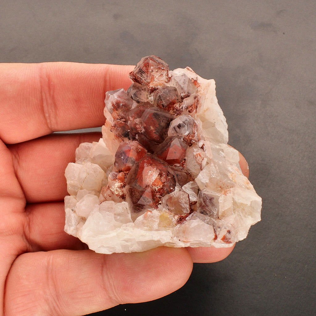 Zambian Amethyst 2024 Cluster with Red Hematite Inclusions