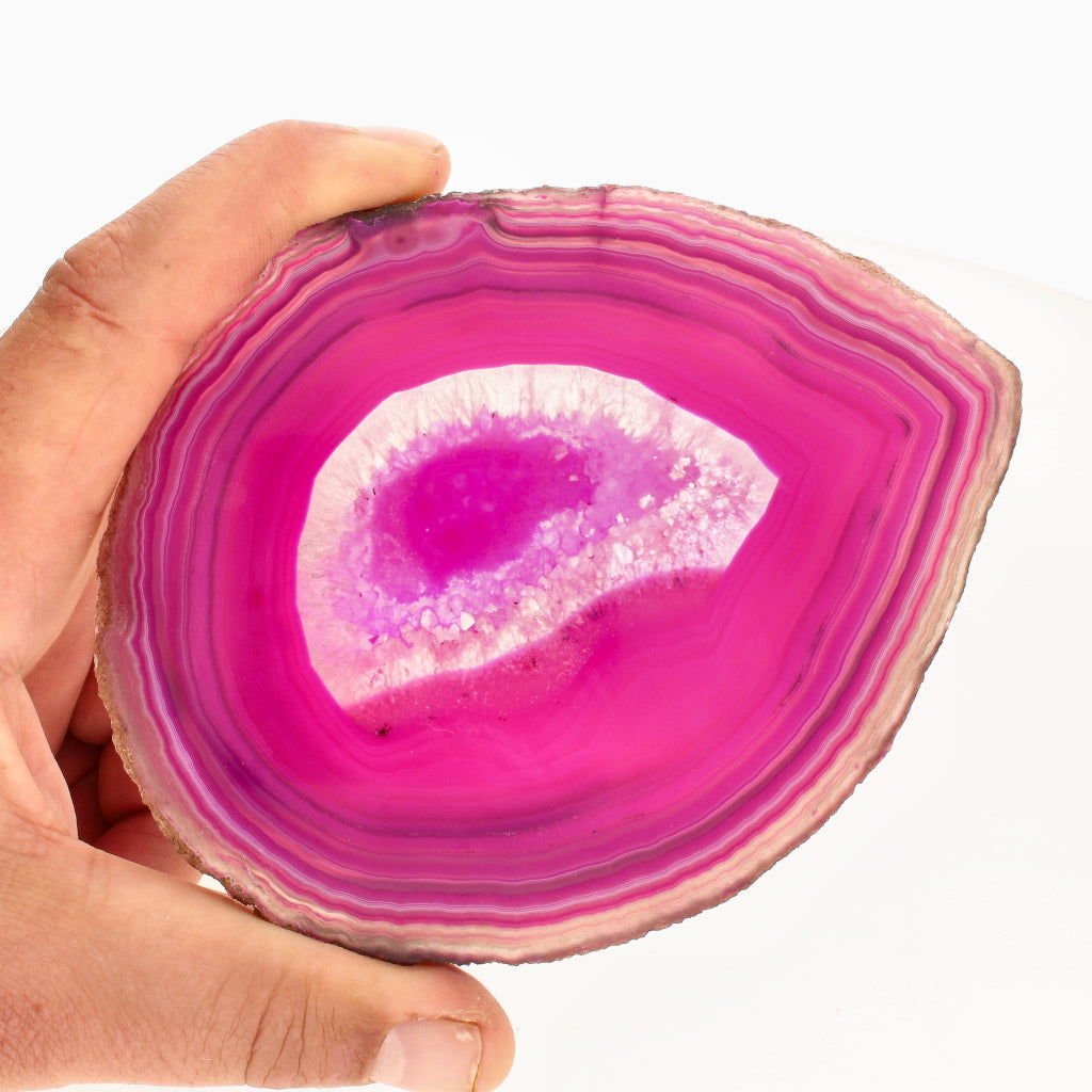 Buy your Pink Agate Slice for Inner Peace online now or in store at Forever Gems in Franschhoek, South Africa