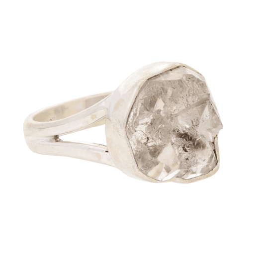 Buy your Raw Elegance: Rough Herkimer Diamond Sterling Silver Ring online now or in store at Forever Gems in Franschhoek, South Africa