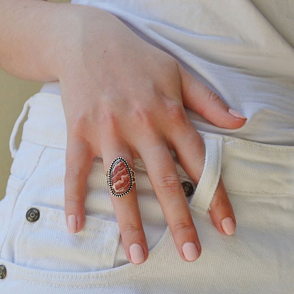 Buy your Rhodochrosite Sterling Silver Ring online now or in store at Forever Gems in Franschhoek, South Africa