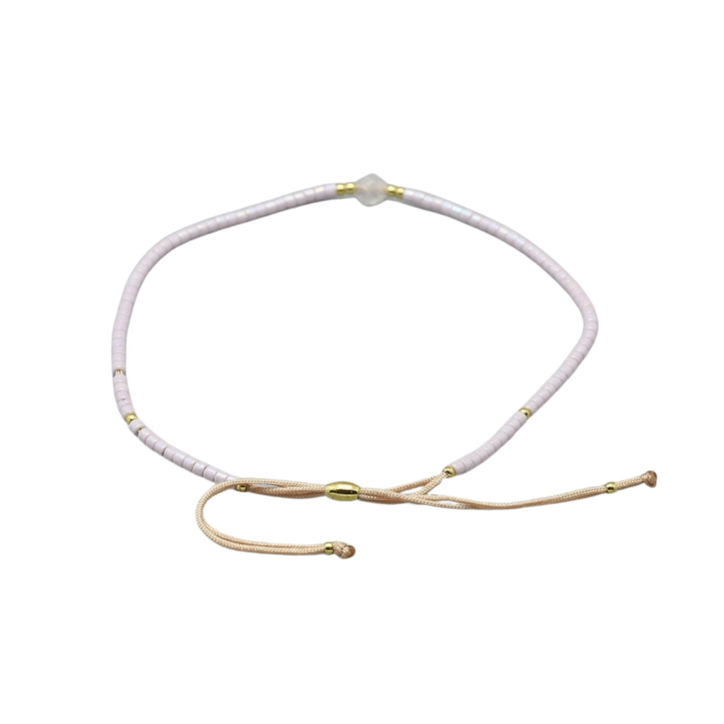 Buy your Rose Quartz & Seed Bead Adjustable Bracelet online now or in store at Forever Gems in Franschhoek, South Africa