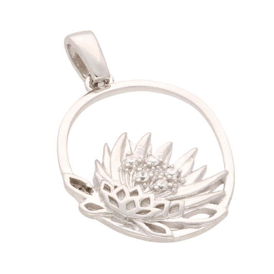 Buy your Silver Oval Protea Necklace online now or in store at Forever Gems in Franschhoek, South Africa