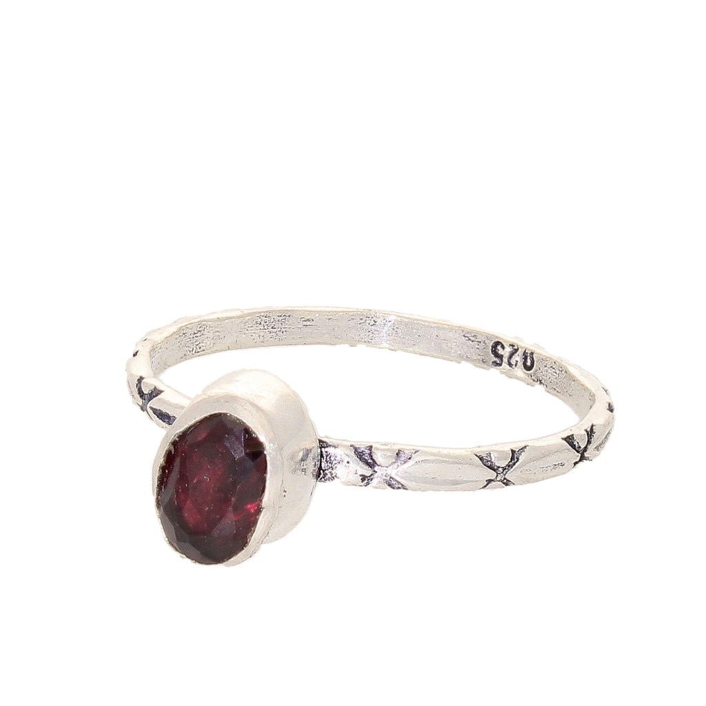 Buy your Stacks of Style: Red Garnet Oval Sterling Silver Stackable Ring online now or in store at Forever Gems in Franschhoek, South Africa