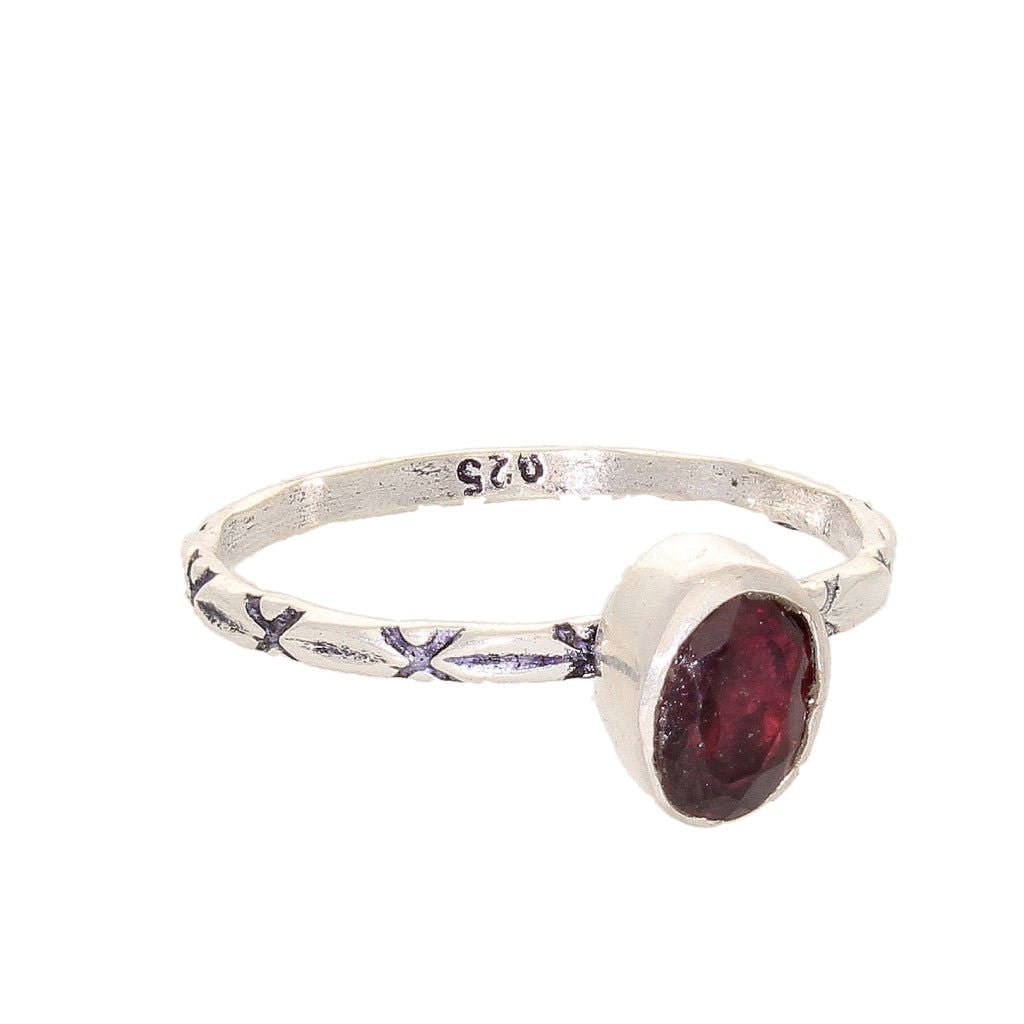 Buy your Stacks of Style: Red Garnet Oval Sterling Silver Stackable Ring online now or in store at Forever Gems in Franschhoek, South Africa