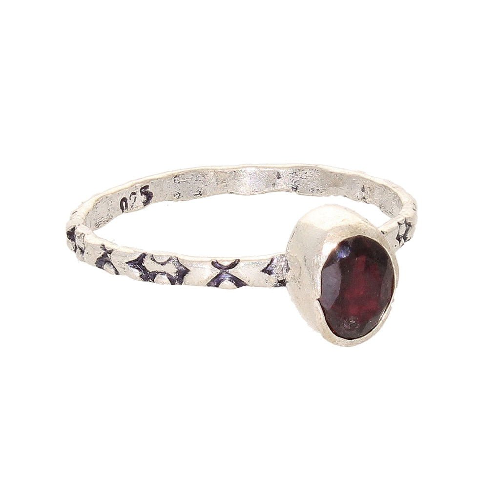 Buy your Stacks of Style: Red Garnet Oval Sterling Silver Stackable Ring online now or in store at Forever Gems in Franschhoek, South Africa