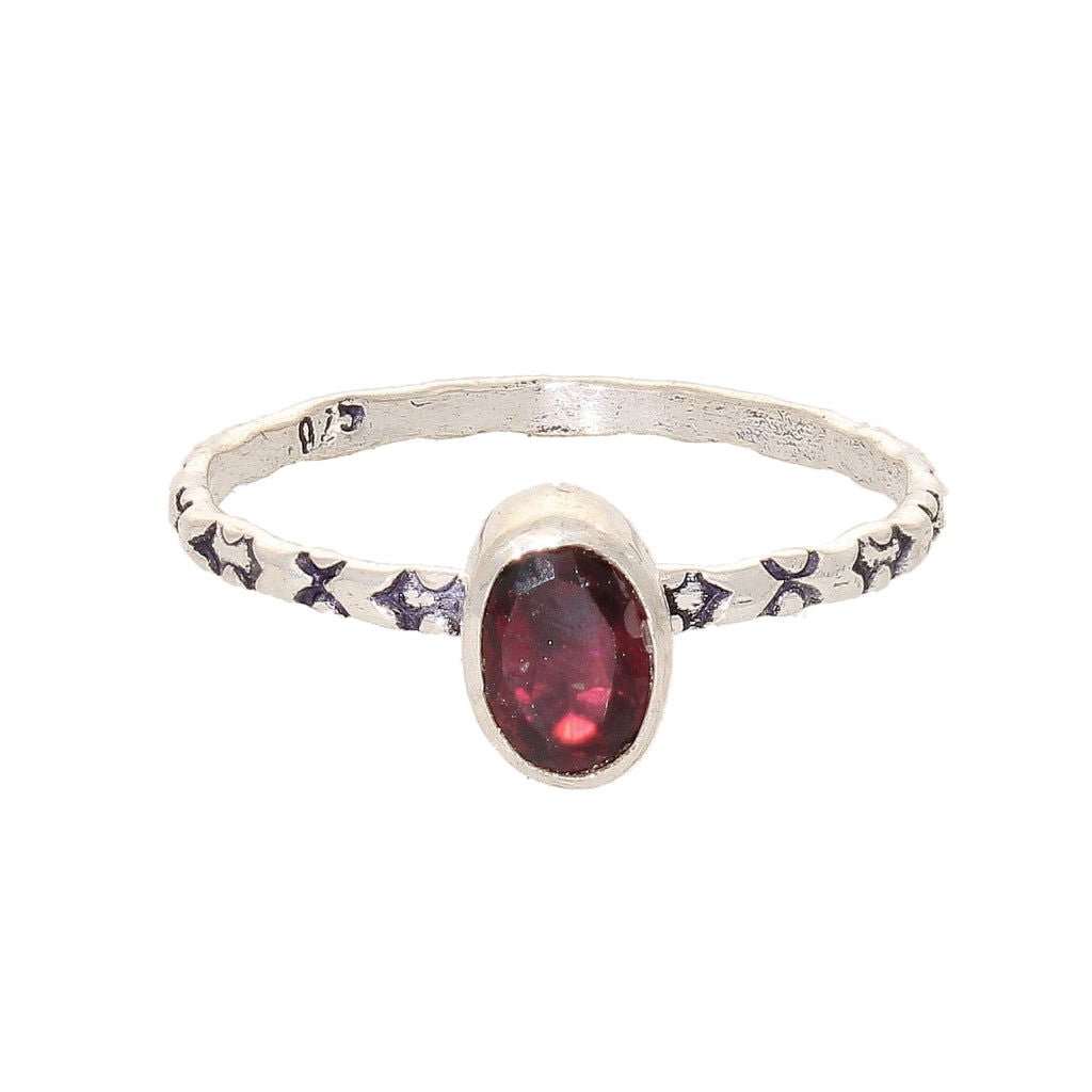 Buy your Stacks of Style: Red Garnet Oval Sterling Silver Stackable Ring online now or in store at Forever Gems in Franschhoek, South Africa