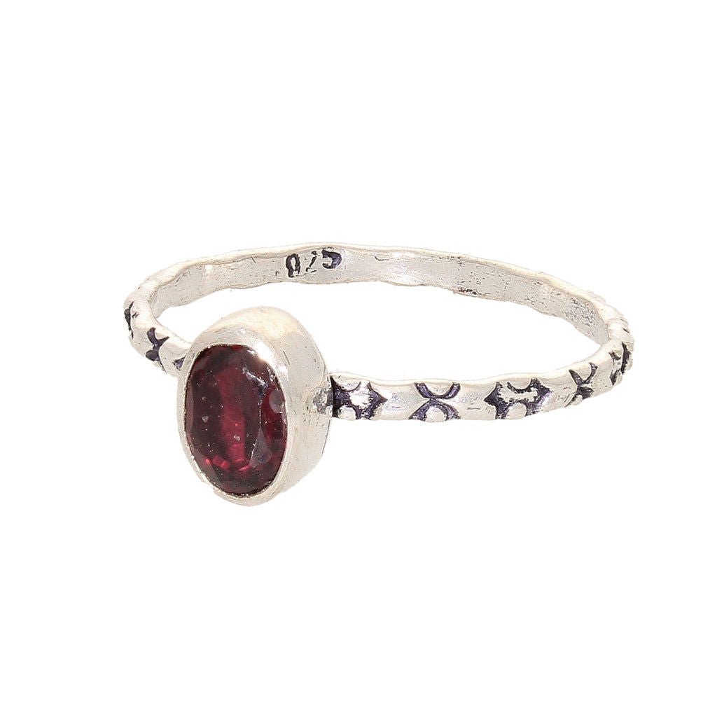 Buy your Stacks of Style: Red Garnet Oval Sterling Silver Stackable Ring online now or in store at Forever Gems in Franschhoek, South Africa