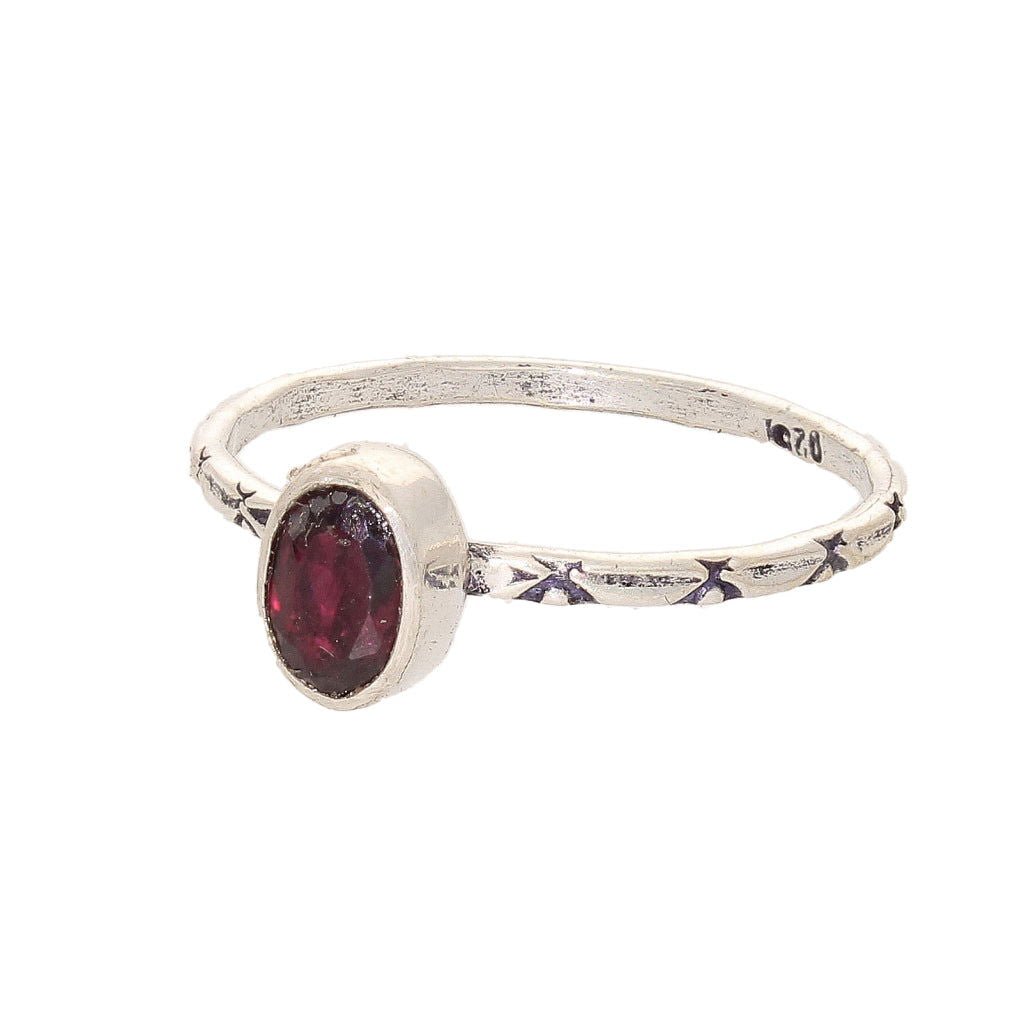 Buy your Stacks of Style: Red Garnet Oval Sterling Silver Stackable Ring online now or in store at Forever Gems in Franschhoek, South Africa