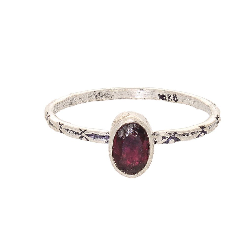 Buy your Stacks of Style: Red Garnet Oval Sterling Silver Stackable Ring online now or in store at Forever Gems in Franschhoek, South Africa