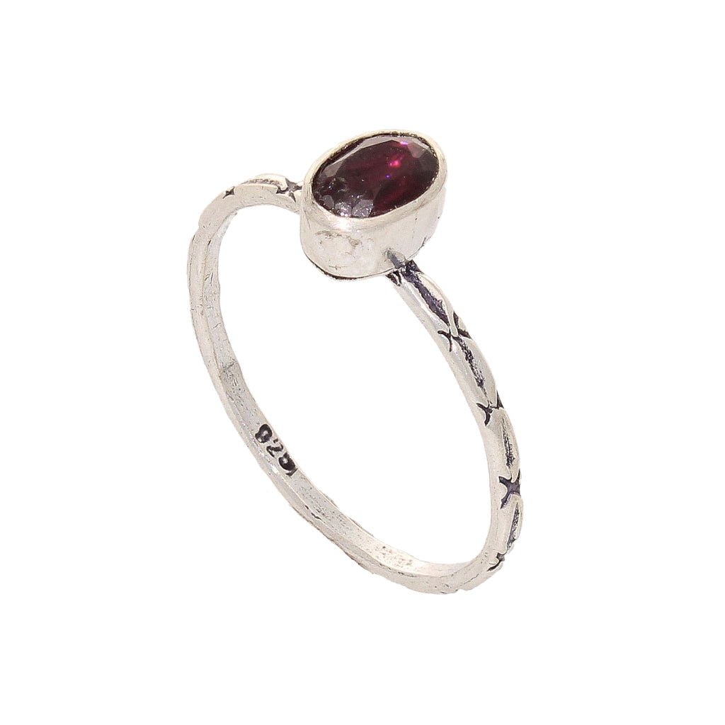 Buy your Stacks of Style: Red Garnet Oval Sterling Silver Stackable Ring online now or in store at Forever Gems in Franschhoek, South Africa