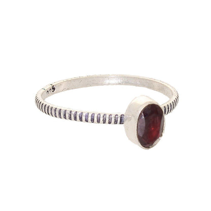 Buy your Stacks of Style: Red Garnet Oval Sterling Silver Stackable Ring online now or in store at Forever Gems in Franschhoek, South Africa