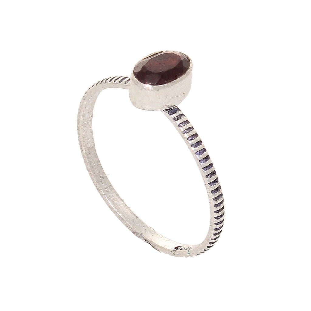 Buy your Stacks of Style: Red Garnet Oval Sterling Silver Stackable Ring online now or in store at Forever Gems in Franschhoek, South Africa