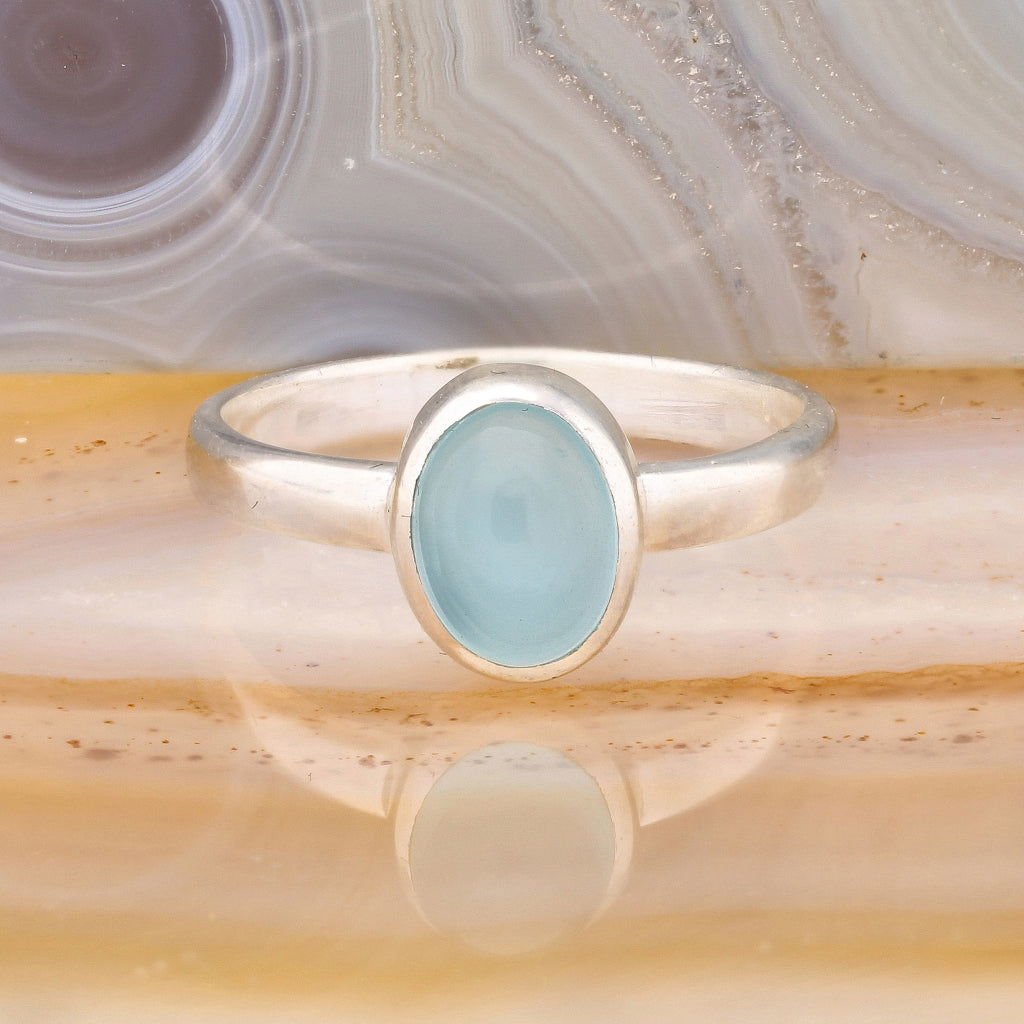 Buy your Tranquil Blue Chalcedony Gemstone Ring online now or in store at Forever Gems in Franschhoek, South Africa